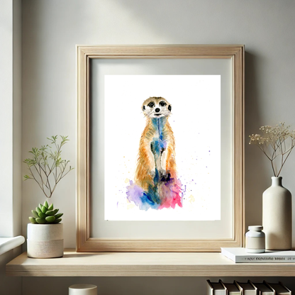 Meerkat Watercolor Print