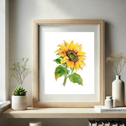 Sunflower Watercolor Print