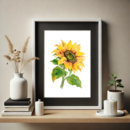 Sunflower Watercolor Print