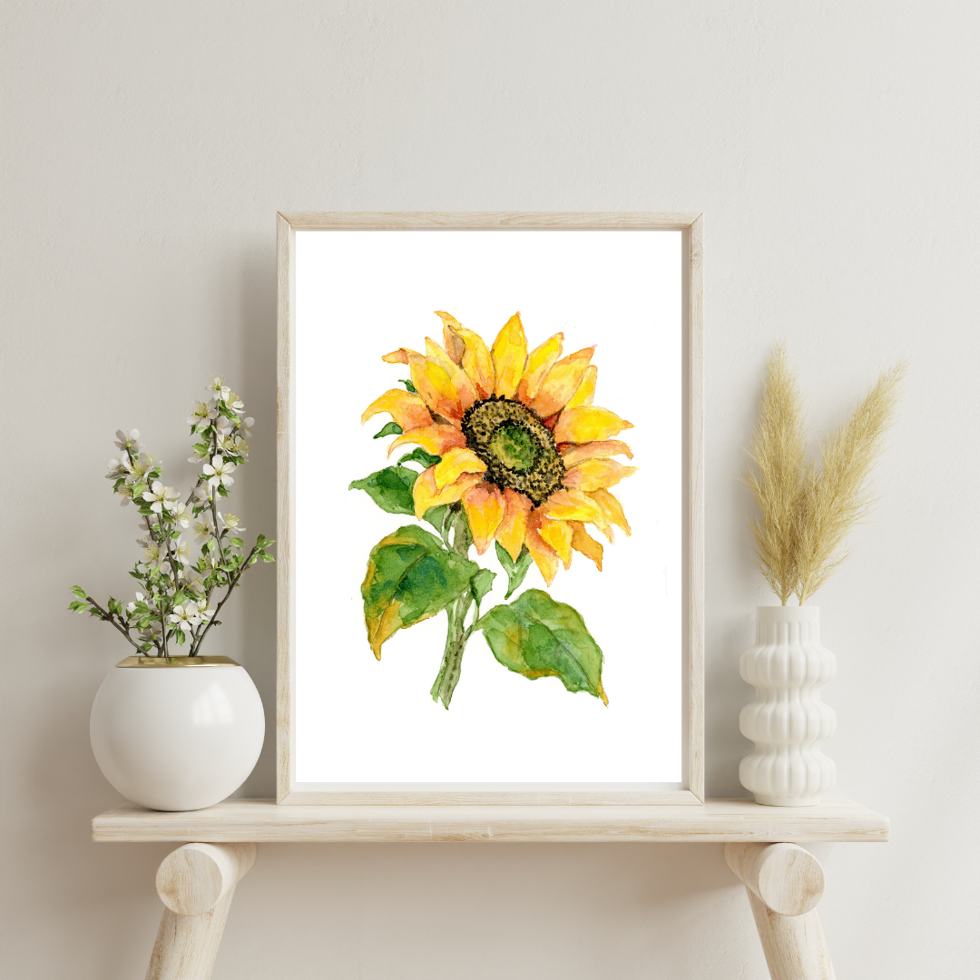 Sunflower Watercolor Print