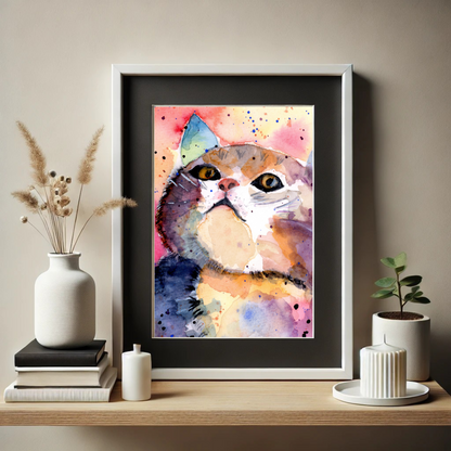Hippie Cat Print