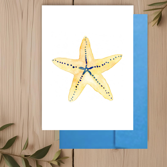Starfish yellow Note Card