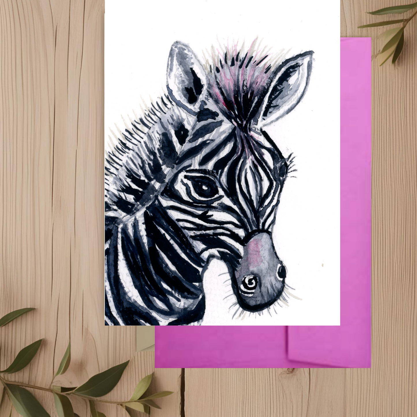 Zebra baby close up Note Card