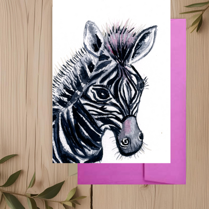 Zebra baby close up Note Card