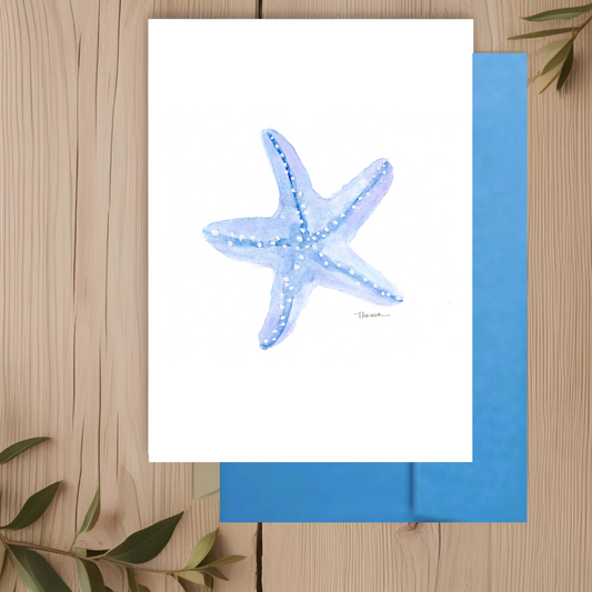 Starfish blue Note Card