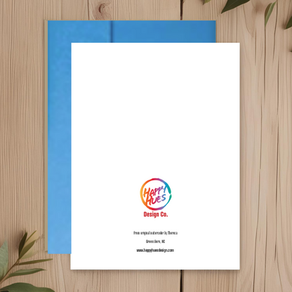 Menorah Blue & Green Splattered Note Card