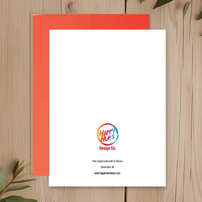 Gnome Orange Holiday Note Card