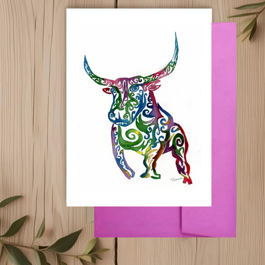 Bull Note Card