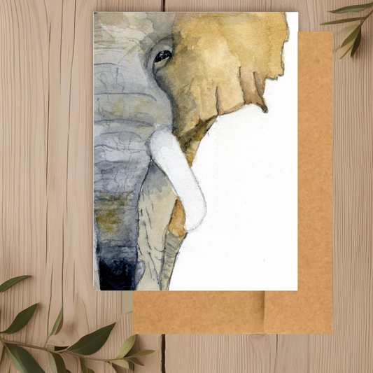 Elephant Head Note Card