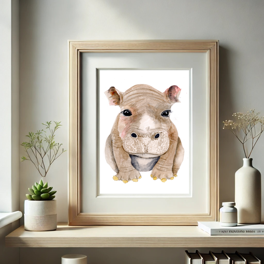 Hippo Baby Print