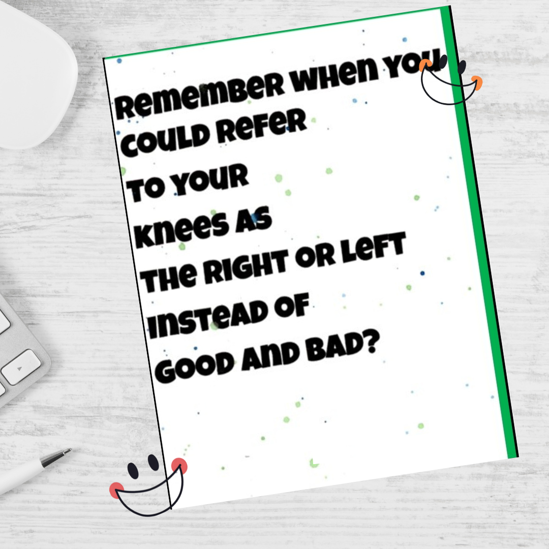 Good and Bad Knees Note Card
