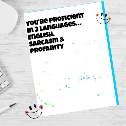 Proficient in 3 Languages Note Card